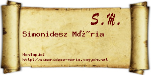 Simonidesz Mária névjegykártya