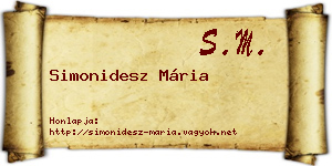 Simonidesz Mária névjegykártya