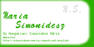 maria simonidesz business card
